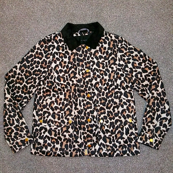 J. Crew Jackets & Blazers - NWT Sz XS J Crew Leopard Print Utility Barn Jacket